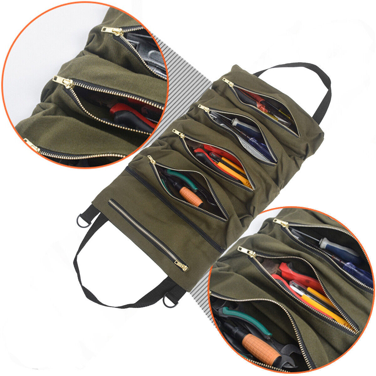 Roll Tool Roll Multi-Purpose Tool Roll Up Bag Wrench Roll Pouch Hanging Carrier