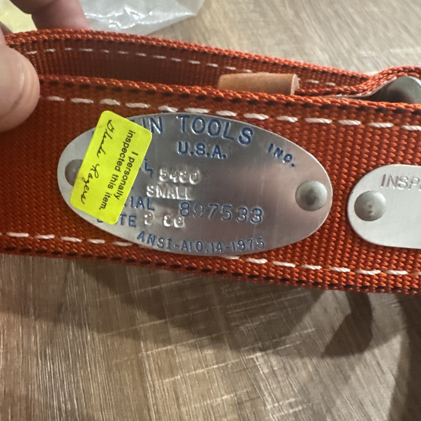 Klein Tools 5480 S Adjustable Belt 1 3/4 Wide Small Made in USA (N1)