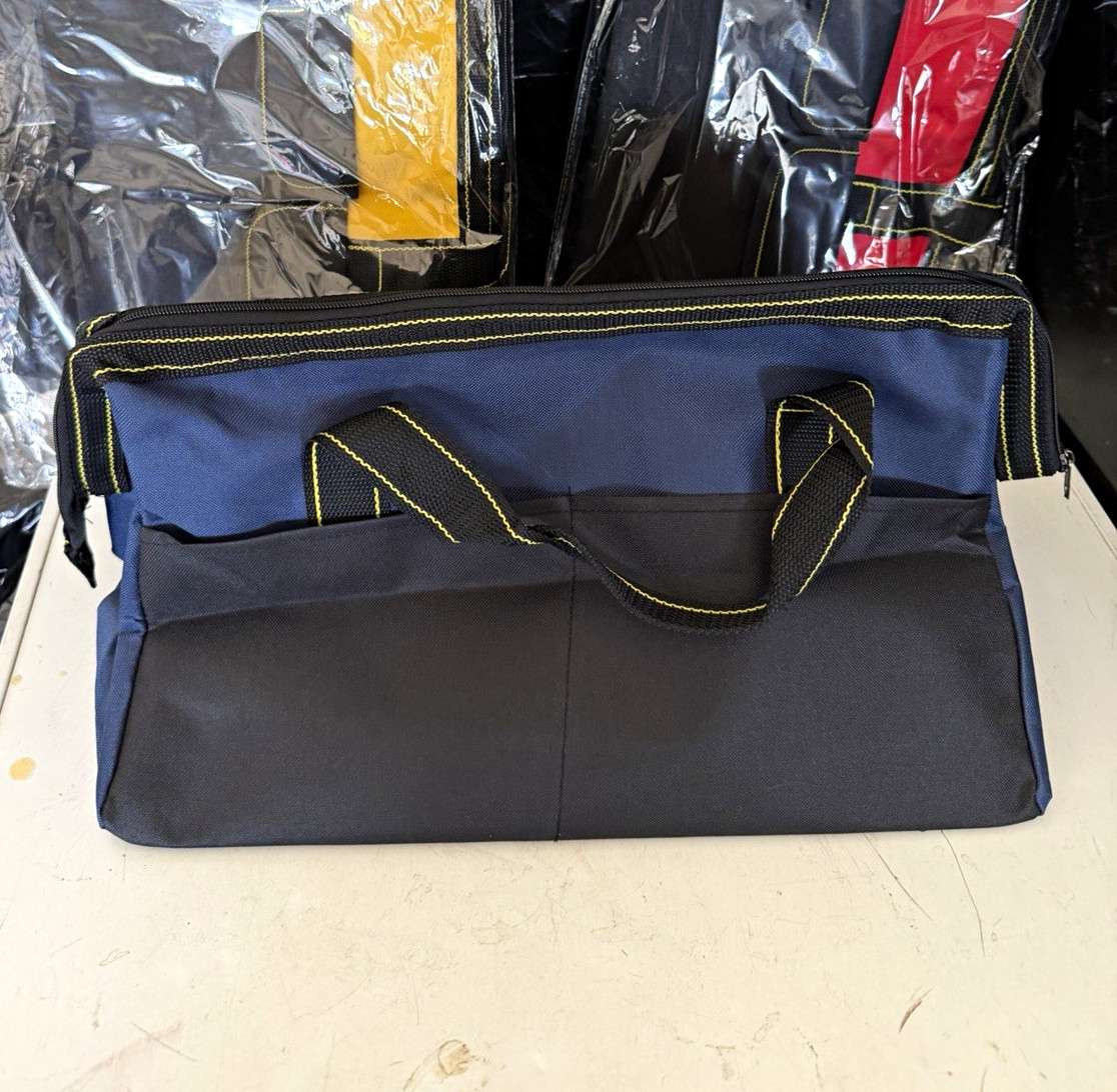 Blue & Black Fabric Tool Bag, Zipper Closure, Carry Handles, set of 3 Items