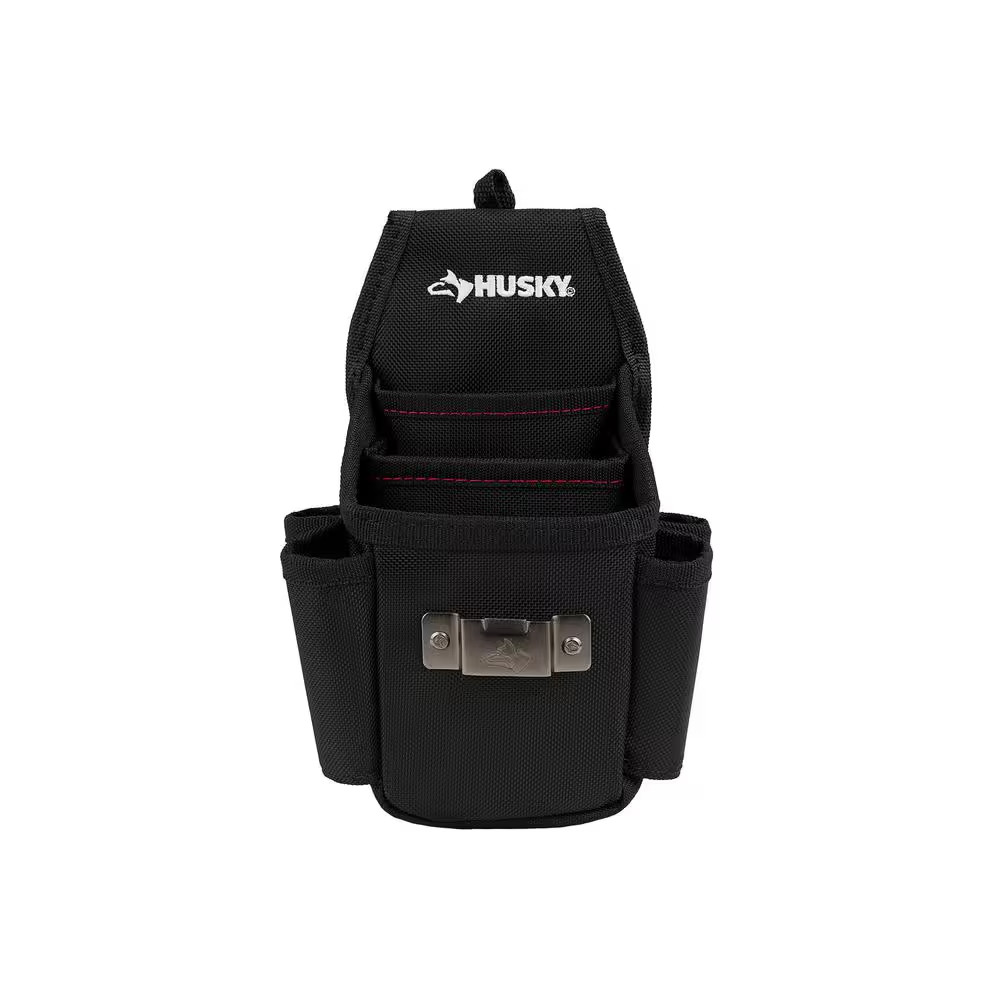 Husky 6.7 In. Black 3-Pocket Utility Tool Belt Pouch