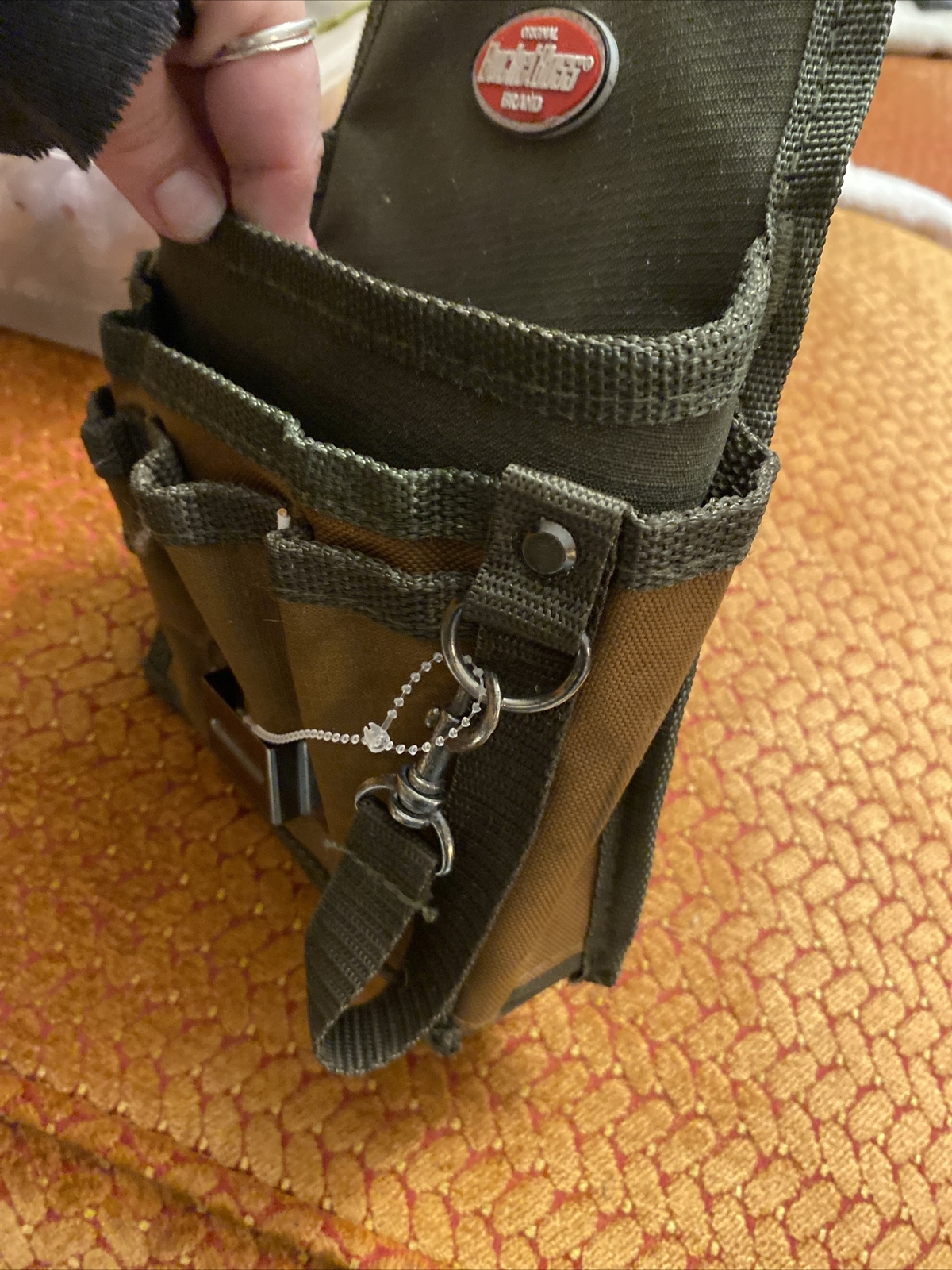6.5 In. 9-pocket Tool Pouch With Flap Fit | Bucket Boss Brown Pockets Original