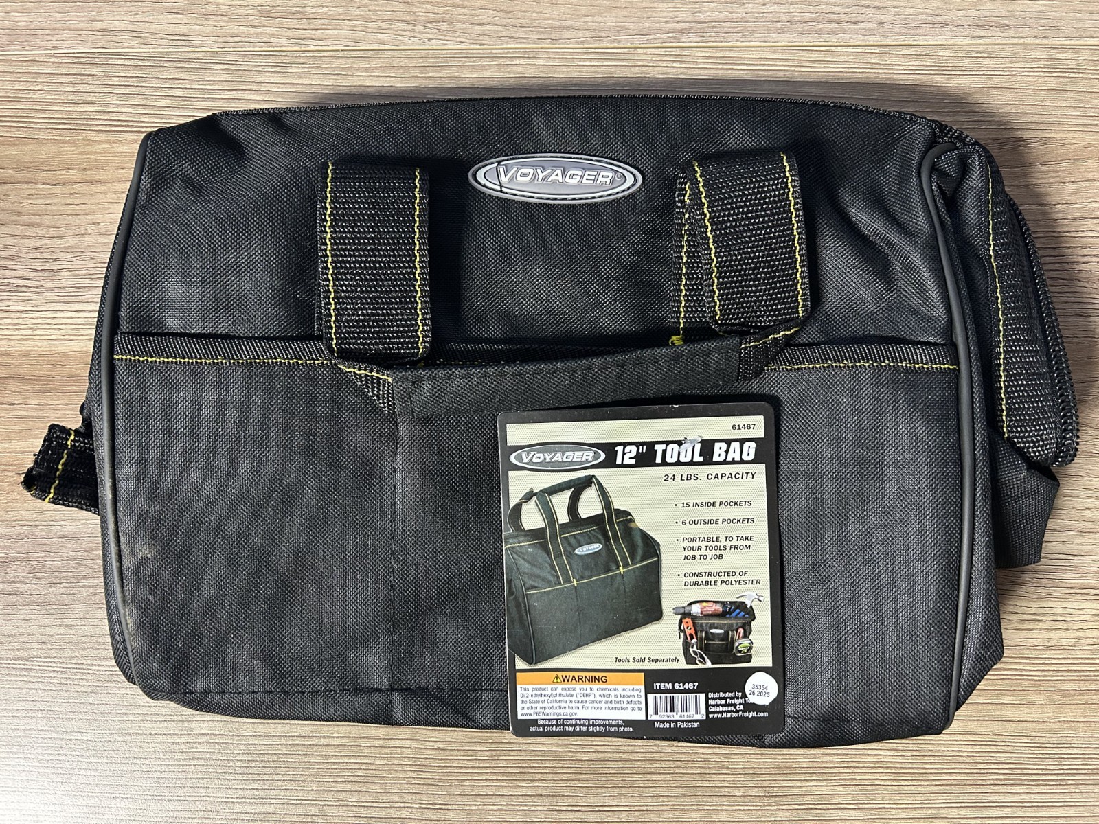 Voyager 12″ Tool Bag 24lbs Capacity 15 Pockets Black w/ Tags New Polyester