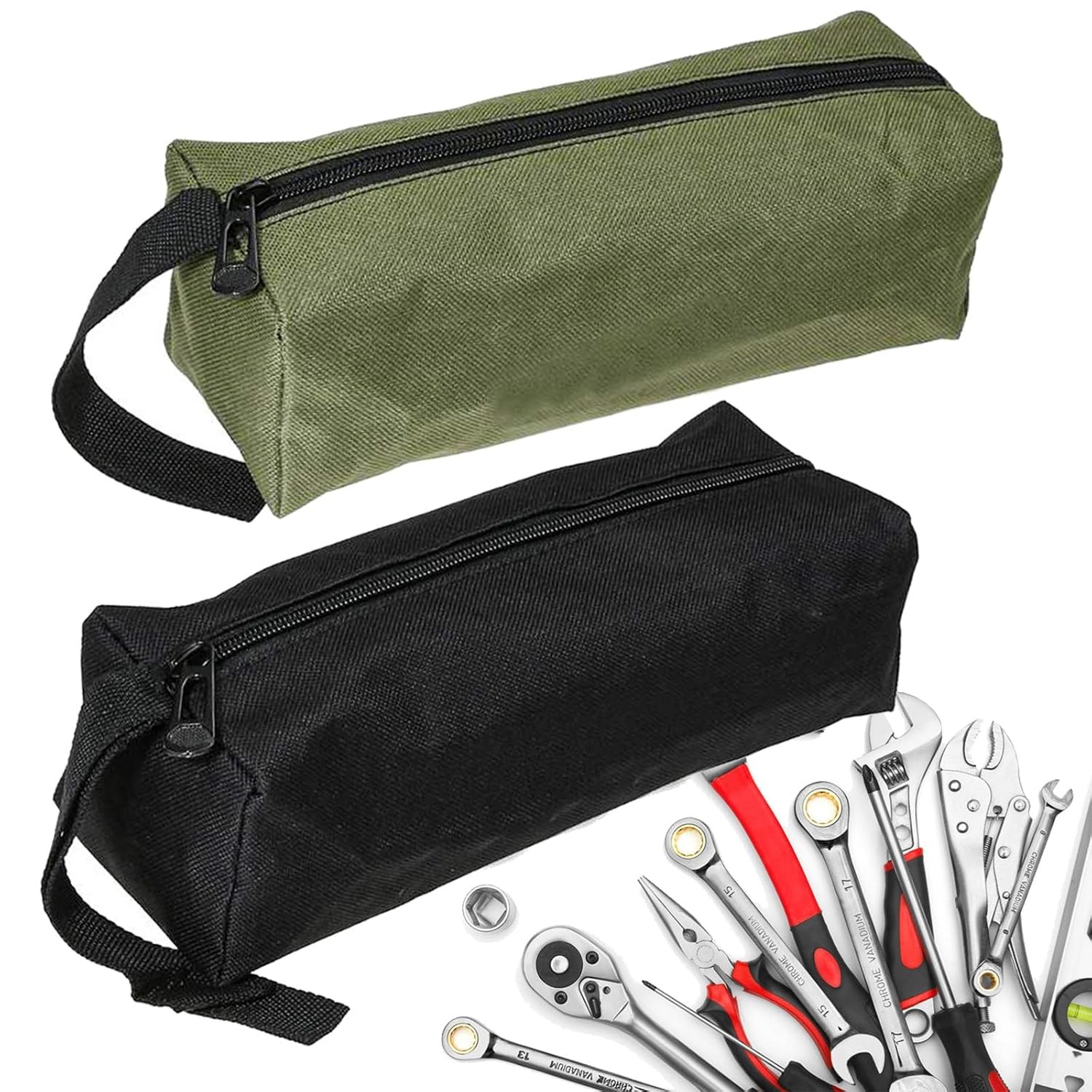Canvas Tool Bags 2Pcs Multi Purpose Tool Pouch Set 2Color Tool Organizer Bag