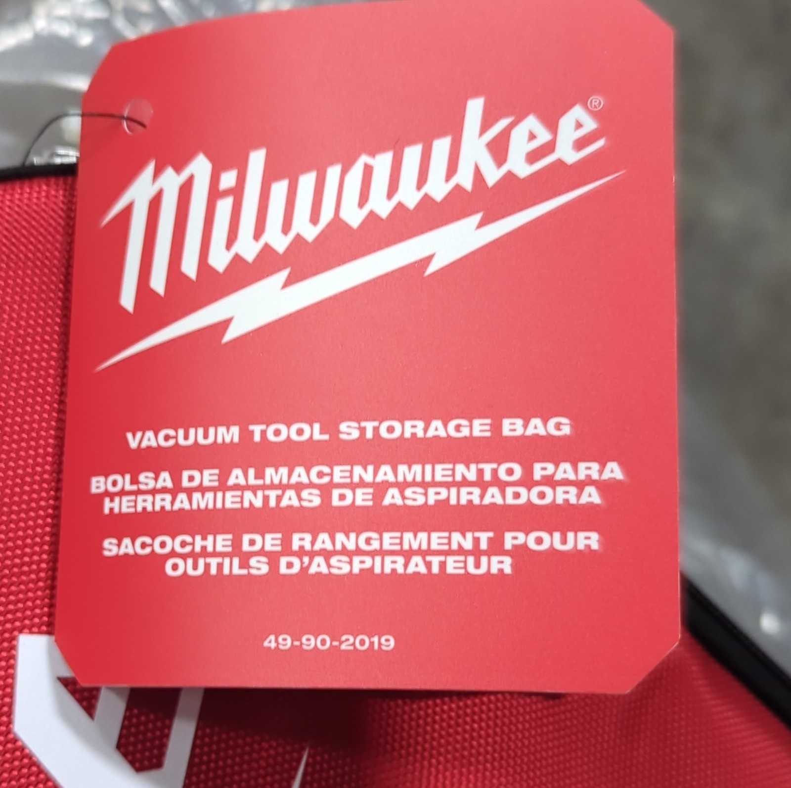 Milwaukee Vacuum Tool Storage Bag 49-90-2019 Red Black 1680D Tear Resistant