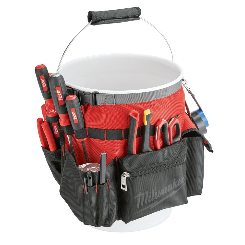 Milwaukee 48-22-8175 10-Inch Open Bucket Organizer Bag, 32 Exterior Wrap Pockets