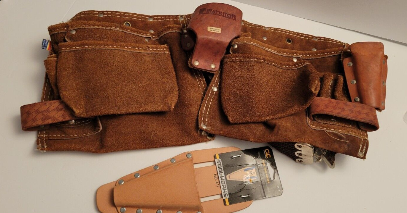 PITTBURGH Tool Work Belt Pouch Carpenter Apron MEXICO 48″ + PLIER TOOL HOLDER
