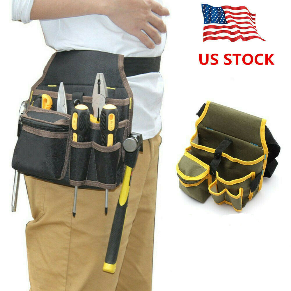 Electrician Waist Pocket Belt Tool Pouch Bag Canvas Hardware Toolkit Holder Bag