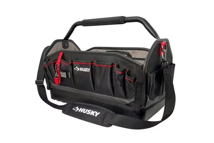 Husky 20″ Heavy-Duty PRO Tool Tote 31 Pockets Waterproof Polyester Black