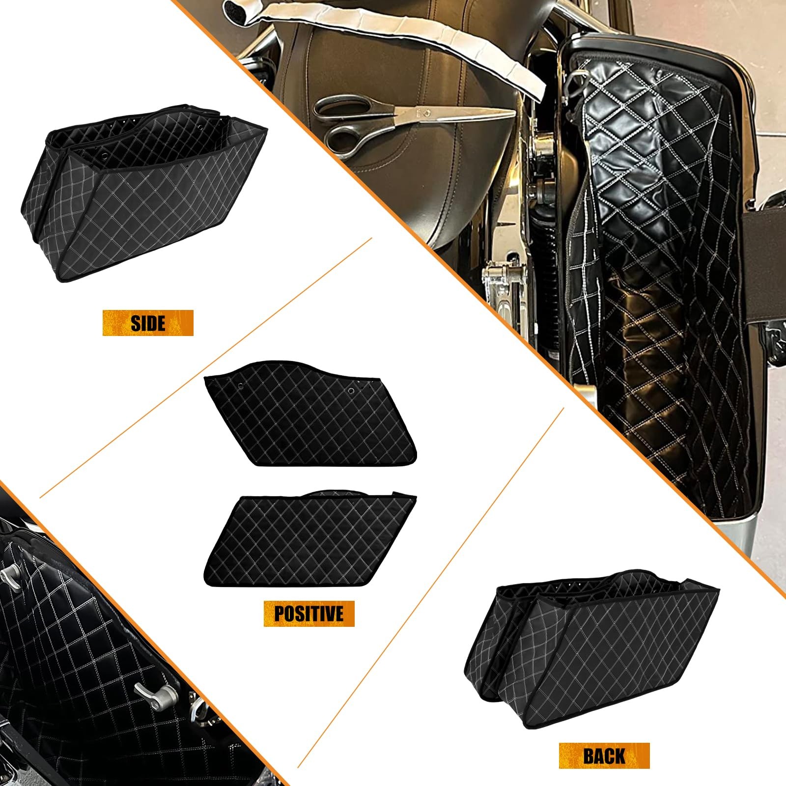 Motorcycle Drop-in Saddlebag Carpet Liners Fits for Harley Touring Models Road K