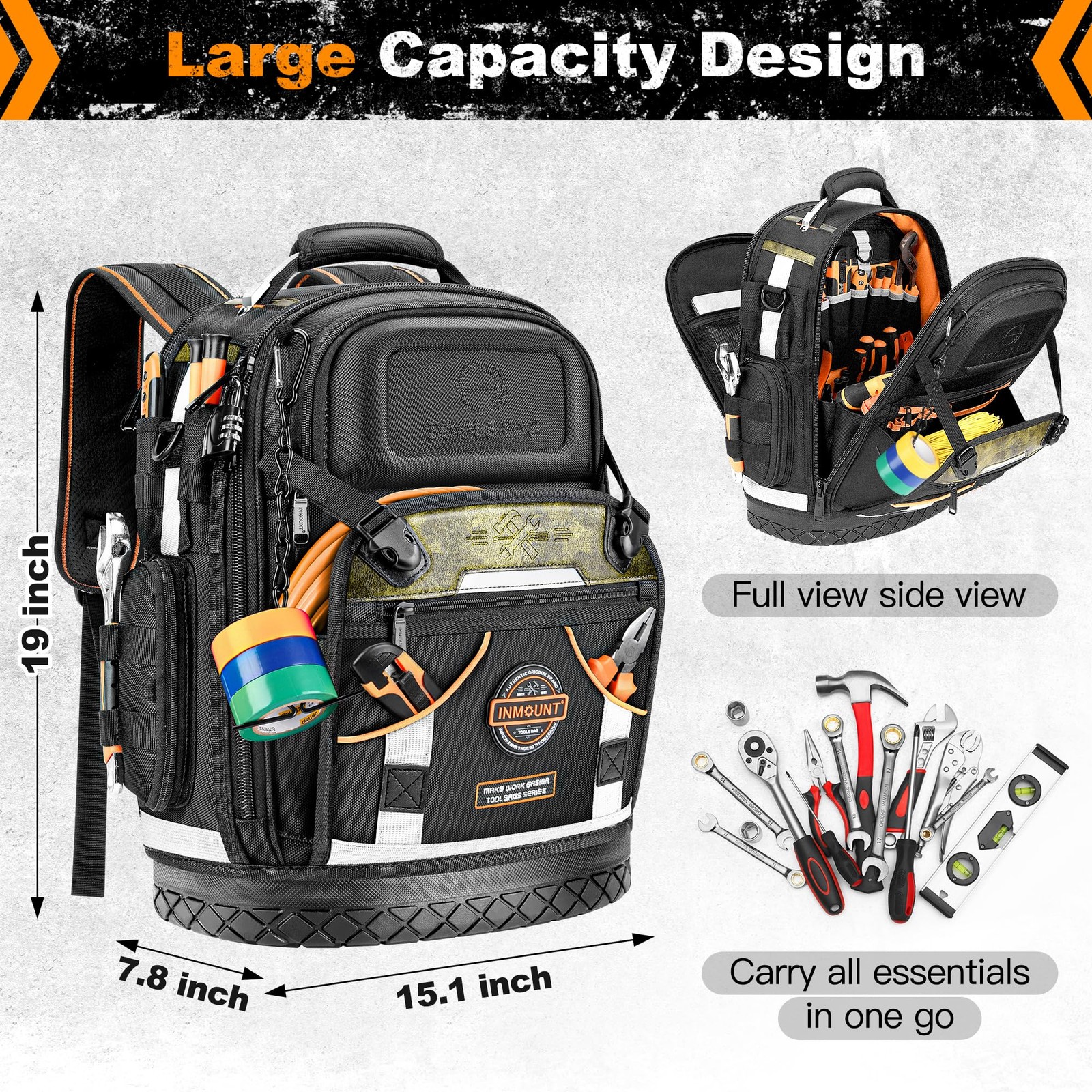 Lokass Tool Backpack Bag Electrician Tool Bag Tools Bag Hvac Tool Bags For Men