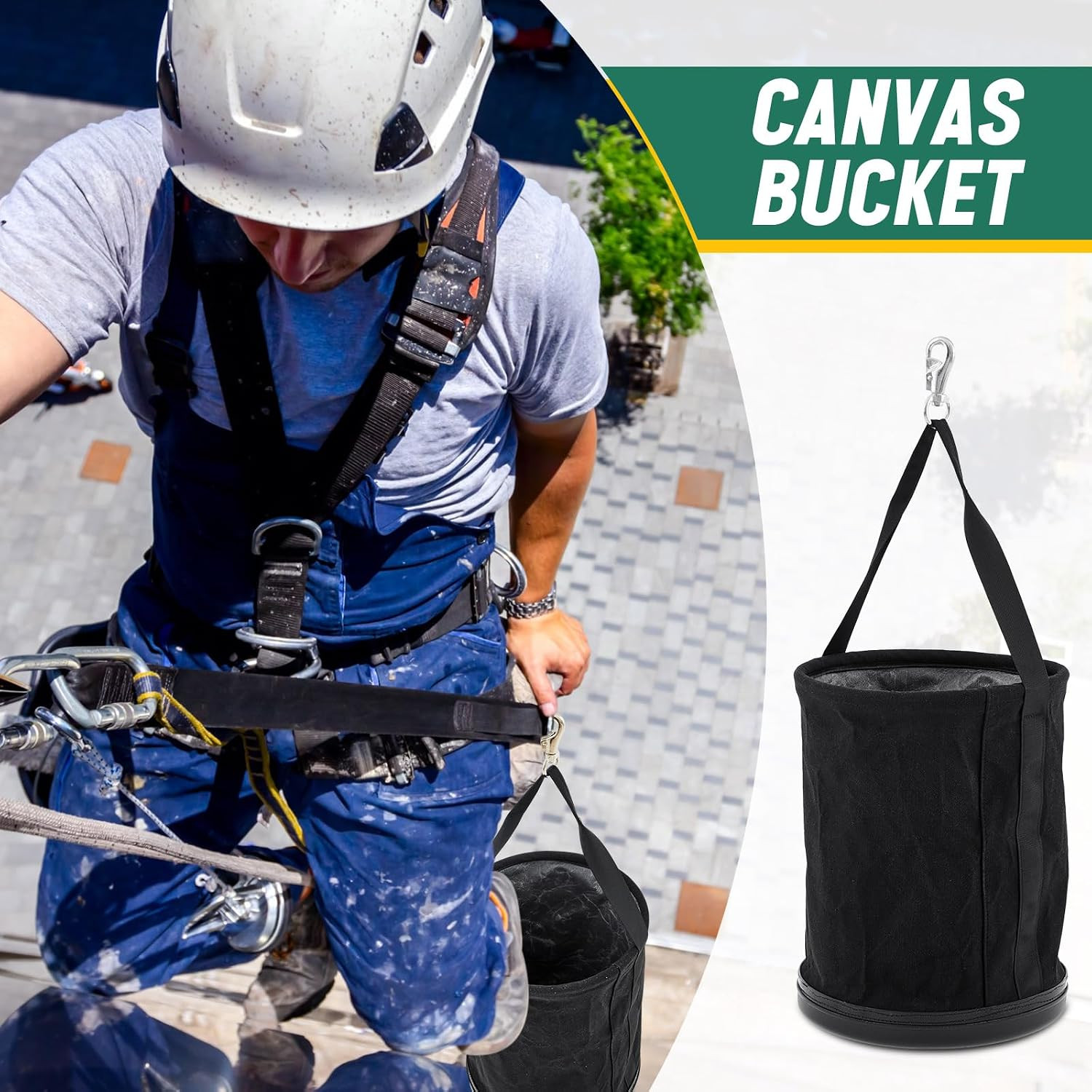 2 Pack Lineman Canvas Bucket Tool Bag, 15″ X 12, Black | Heavy Duty Electrician