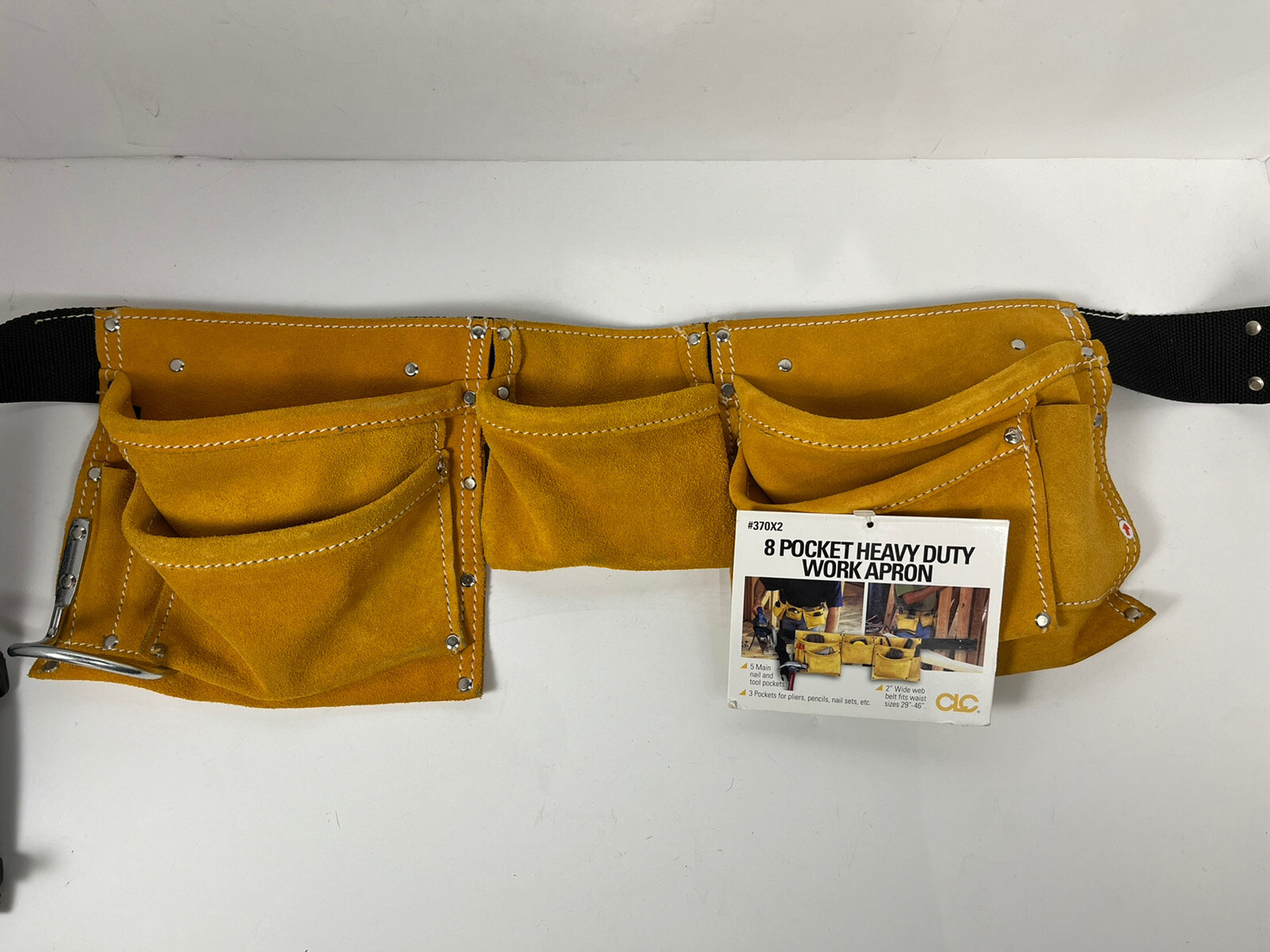 CLC SUEDE Tool Work Apron Belt 370X2 Hammer Loop 8 Pouches NWT NEW Suede Leather
