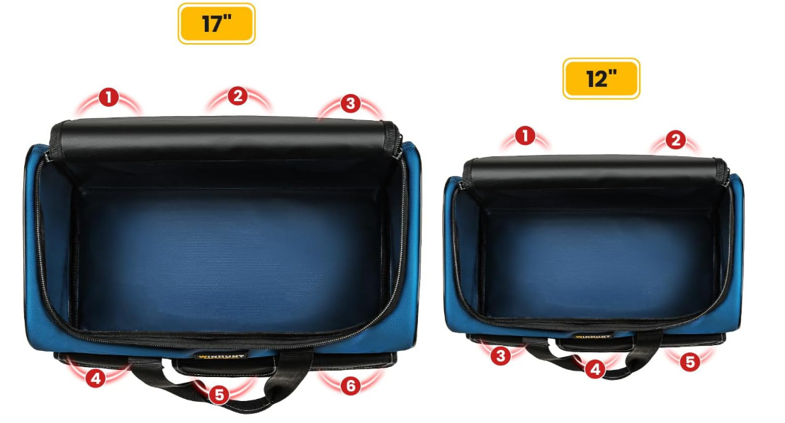 WINHUNT 2-Pack Heavy Duty Tool Bags for Electricians, Plumbers & Household Use