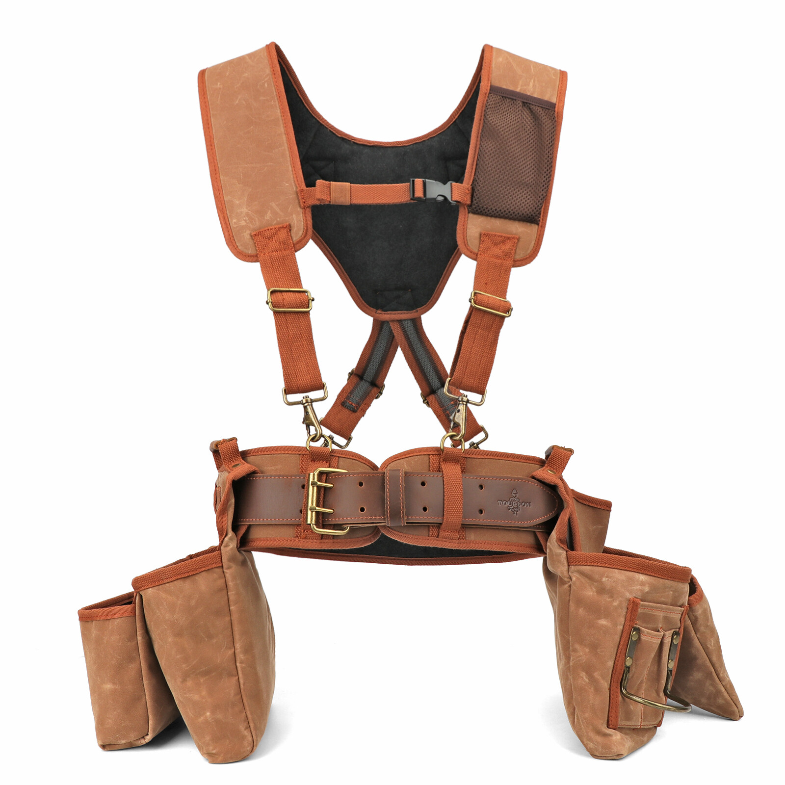 Tourbon Wax Canvas Tool Belt Suspenders Pouch Drill Rig Carpenter Framers Vest