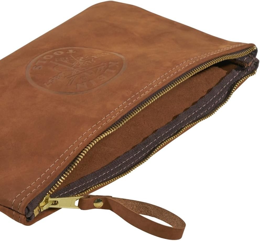 5139L Zipper Bag, Top-Grain Leather Tool Pouch with Strong Zipper Close, 12-1/2-
