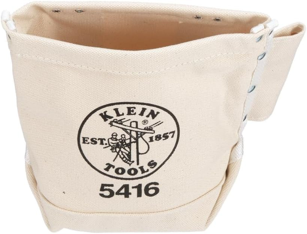 Klein Tools 5416 Tool Pouch, Small Tool Bag for Bolt Storage with Bull Pin Loops