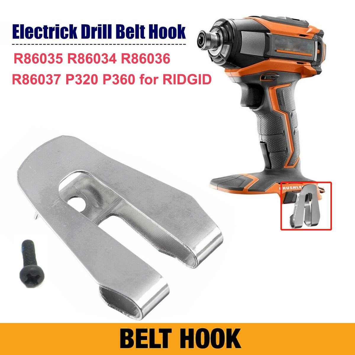 10PCS Belt Clip Hook For Ridgid 18V Tools (R86035 R86034 R86036 R860054) w/Screw