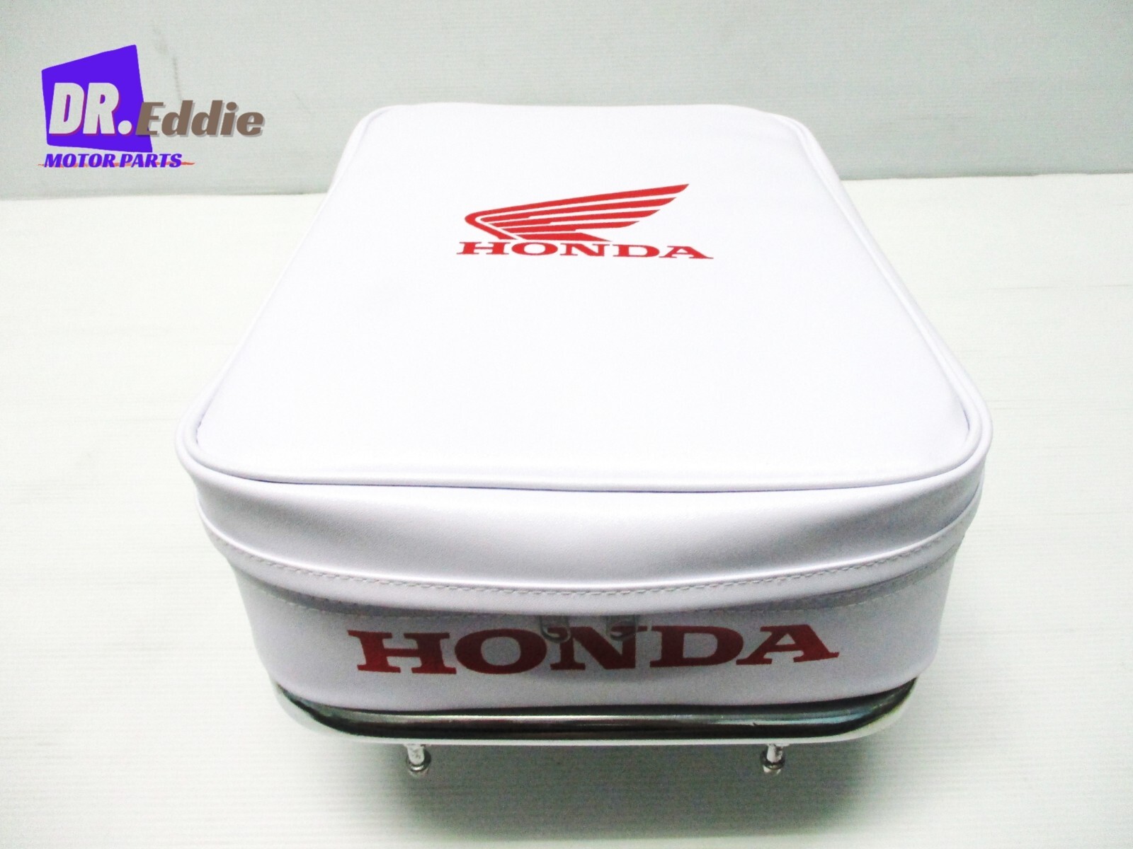 Fit Honda C50 C100 Rear Rack Carrier & White Baggage Bag Pouch #BI5877#