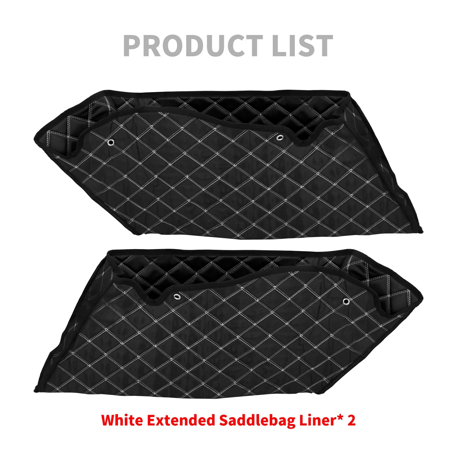4” Stretched Saddlebag Liners Inserts White Thread Compatible Harley Touring