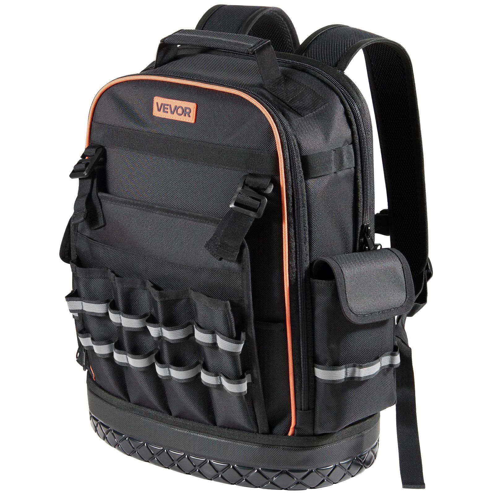 VEVOR Tool Backpack 64 Pockets Tear-resistant Jobsite Backpack for Electrician