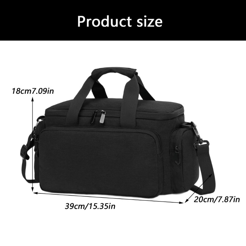 Durable 210D Nylon Utility Bag Featuring Wide Mouth and Side Compartments for