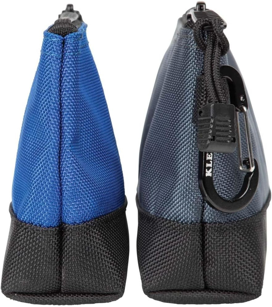 55559 Stand-Up Zipper Bag Tool Pouch with Carabiners, 7-Inch Blue and 14-Inch Gr