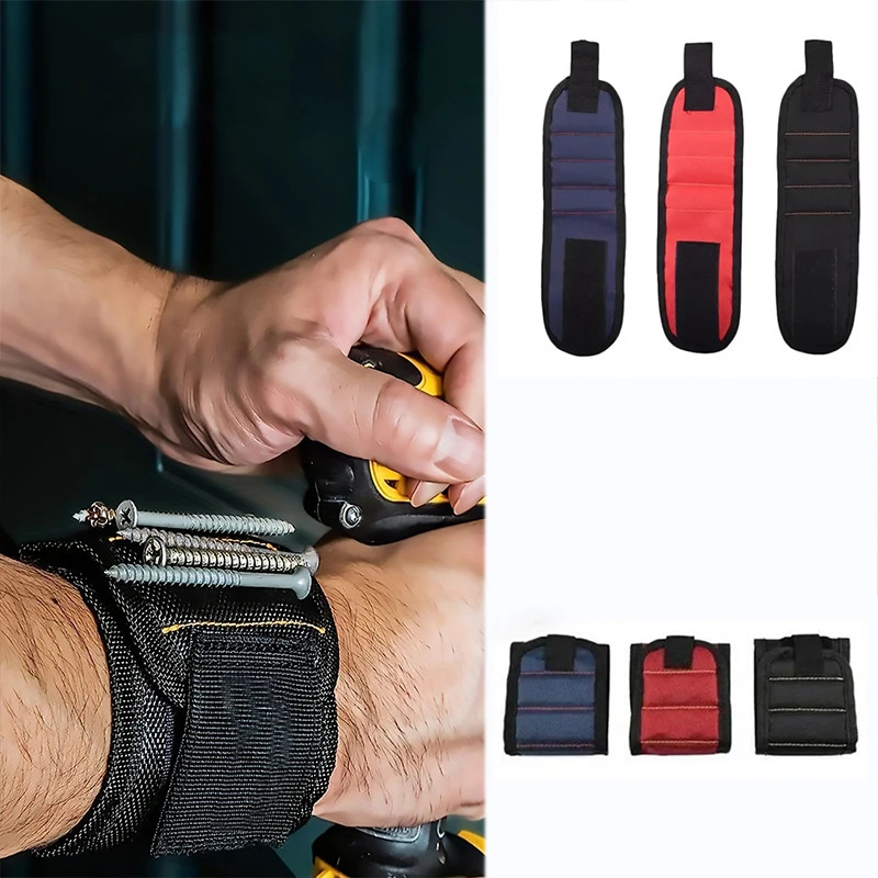 Strong Magnetic Wristband Portable Tool Bag Electrician Adjustable Wrist Belt fo