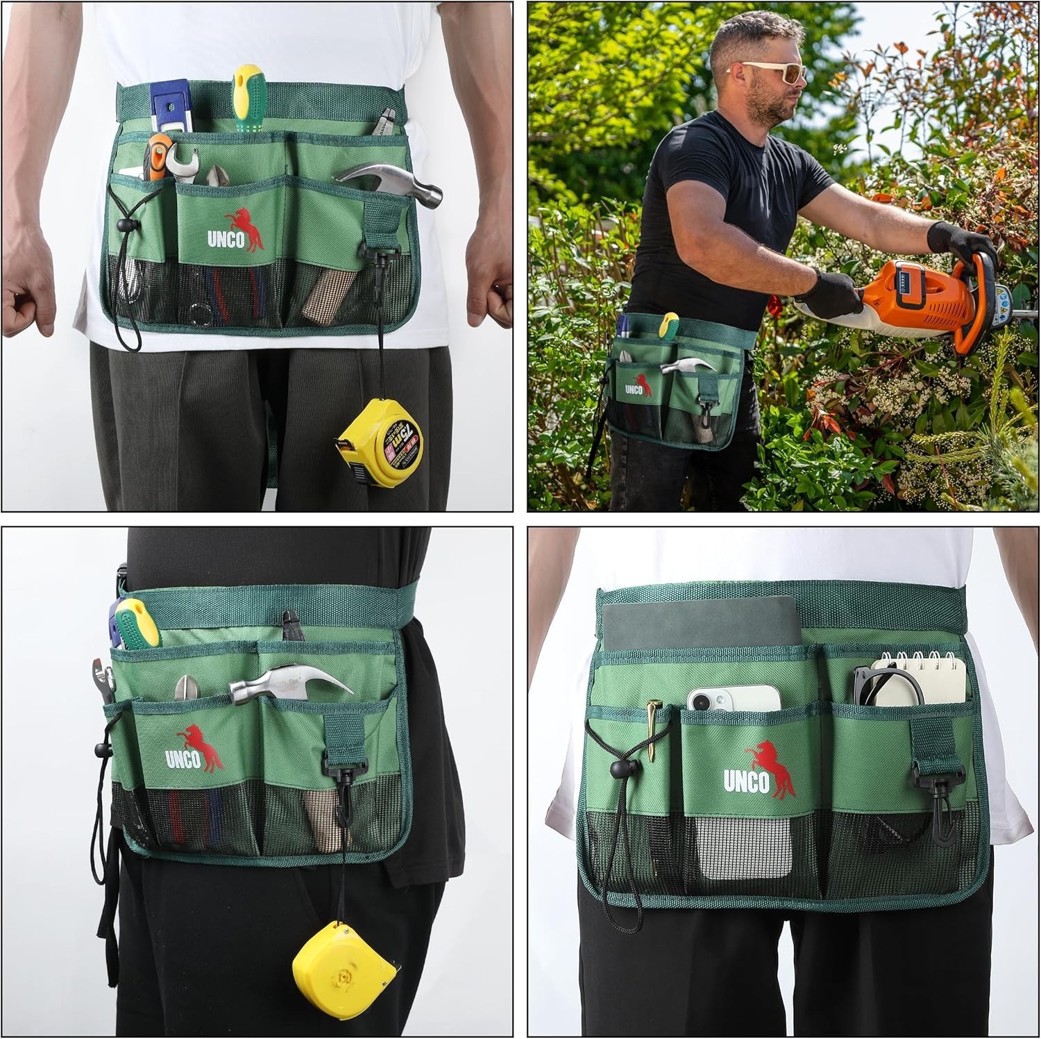 Versatile Green Gardening Tool Belt Pouch – Adjustable, Cut & Water Resistant