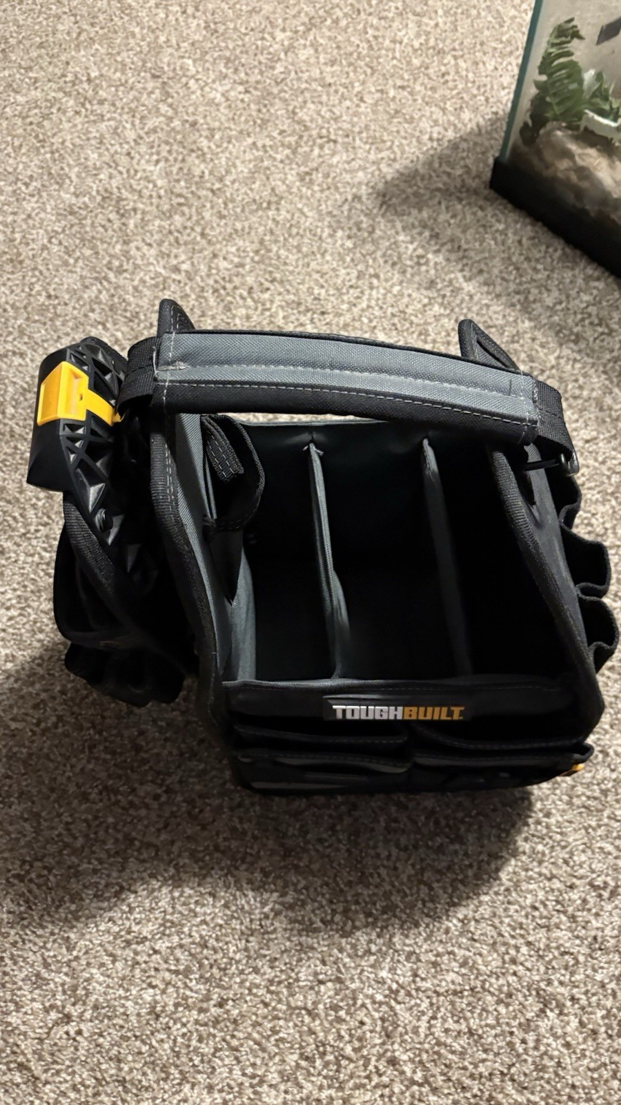 TOUGHBUILT Medium Tool Bag Black Fabric, Multiple Pockets, Removable Insert