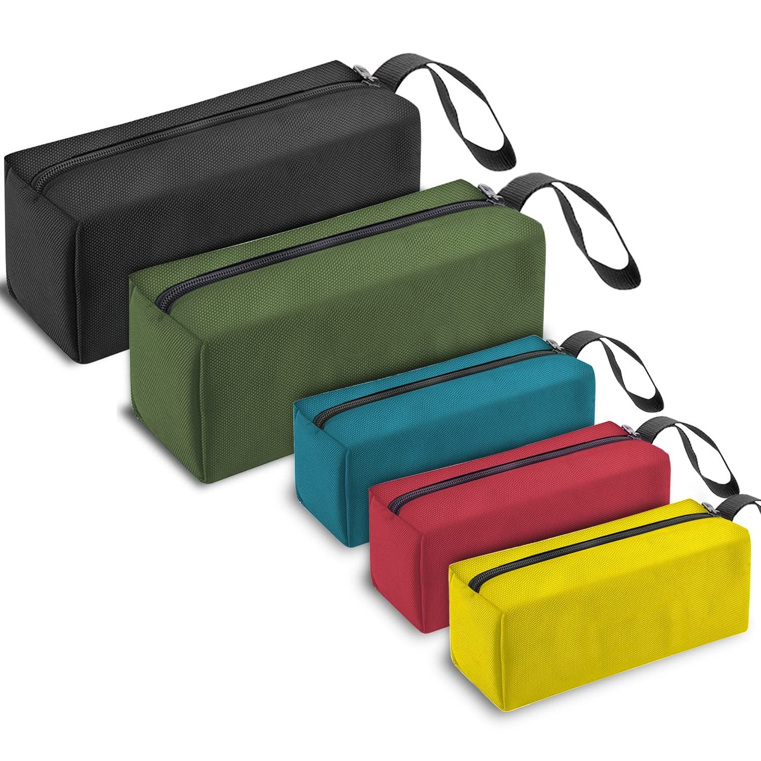 5 Pack Canvas Tool Pouch of Two Sizes, Tool Pouches with Zipper, Multipurpose…