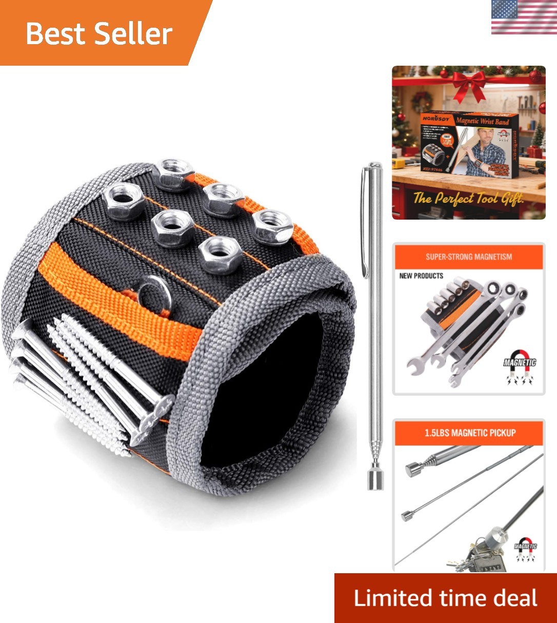 Lightweight Magnetic Wristband for Screws and Tools: Perfect Gift for Men