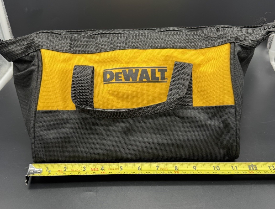 DeWalt Tool Bag Soft Case Zip Top Black Yellow Power Tool Carry Bag