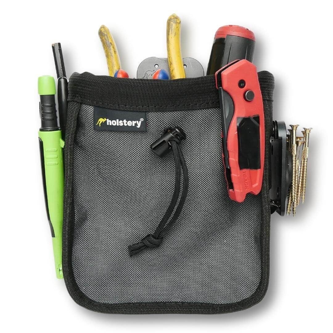 Tool Belt Pouch Clip On Hardware Bag 1000D Cordura Nylon Yellow Interior Trades