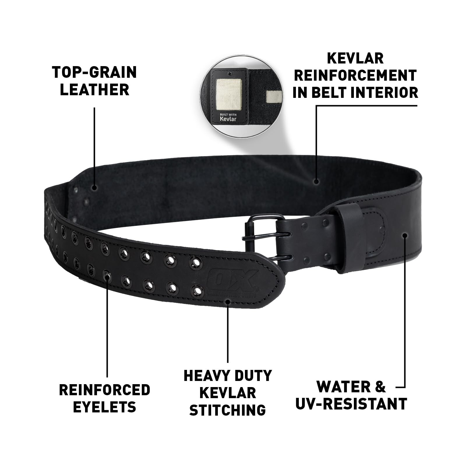 XX-Large Leather Tool Belt – Water Resistant, UV Protected, 42″-53″ Utility Belt