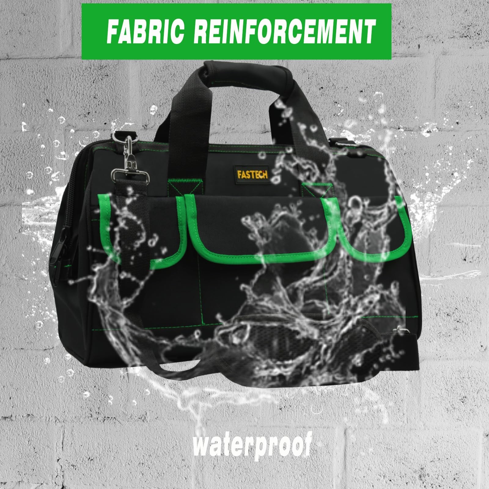 20 Inch Tool Bag With Comfortable Shoulder Straps, Waterproof Wide Mouth Tool…