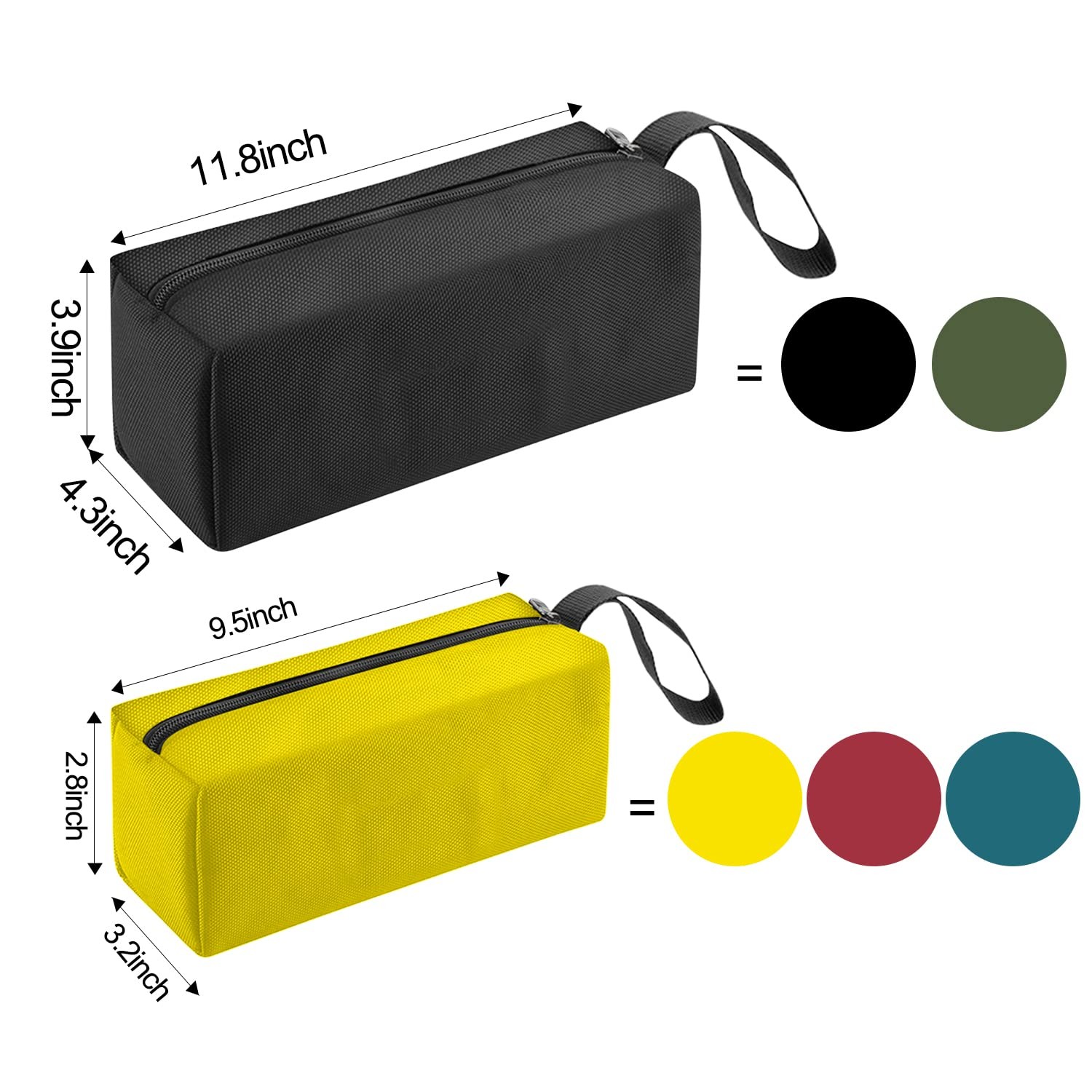 5 Pack Canvas Tool Pouch of Two Sizes, Tool Pouches with Zipper, Multipurpose…