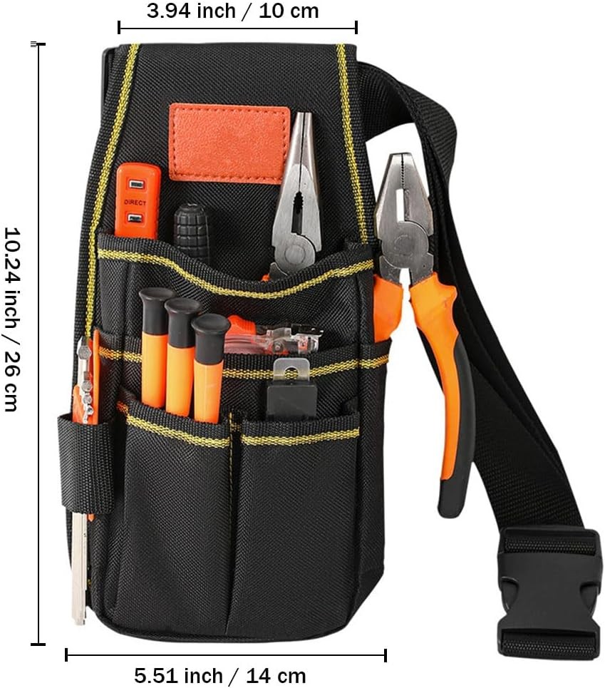 Tool Belt, Small Tool Pouch with Belt Clip, Electrician Tool Pouch, 7 Pocket …