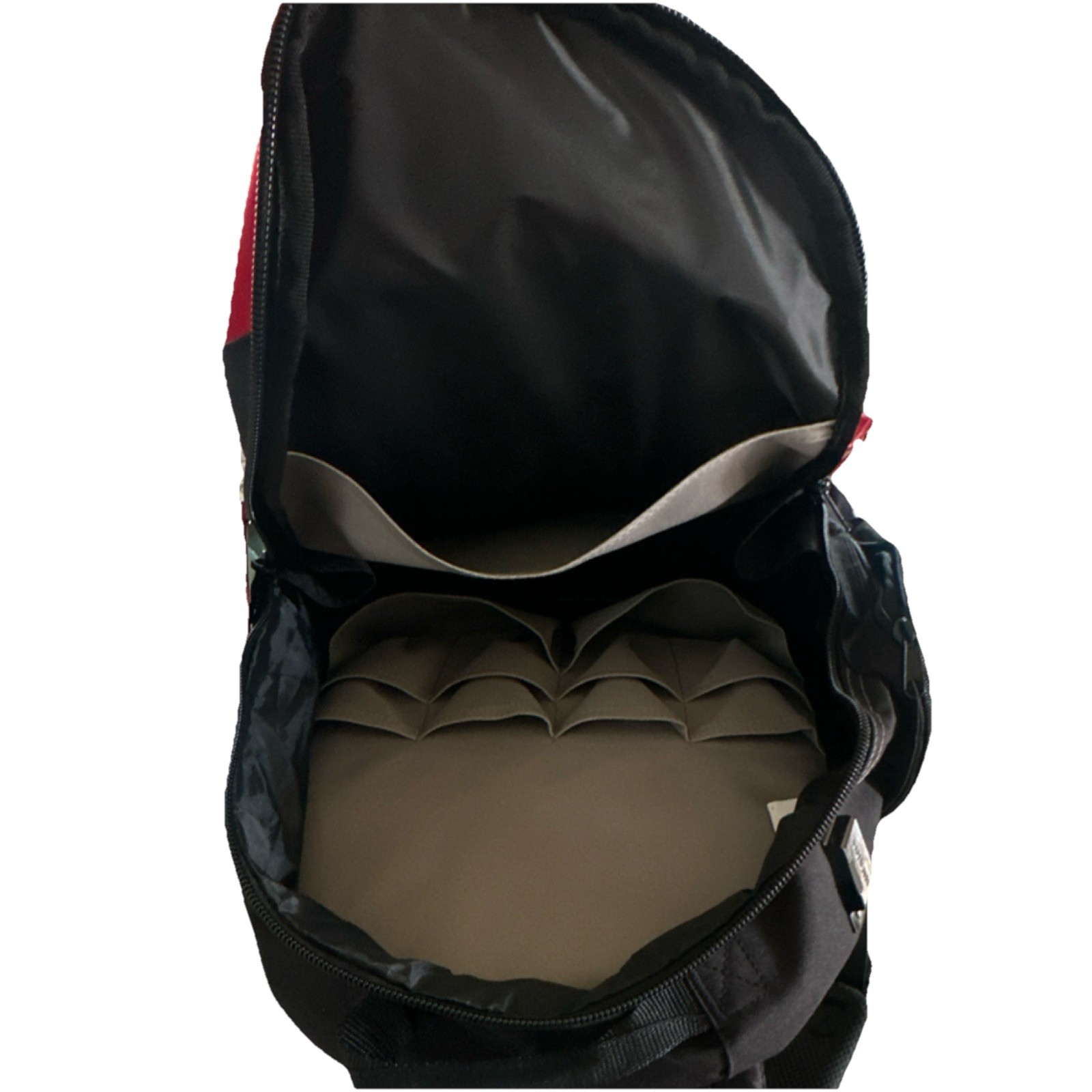 Husky Tool Backpack Adjustable Padded Handle Black/Red Fabric Organizer