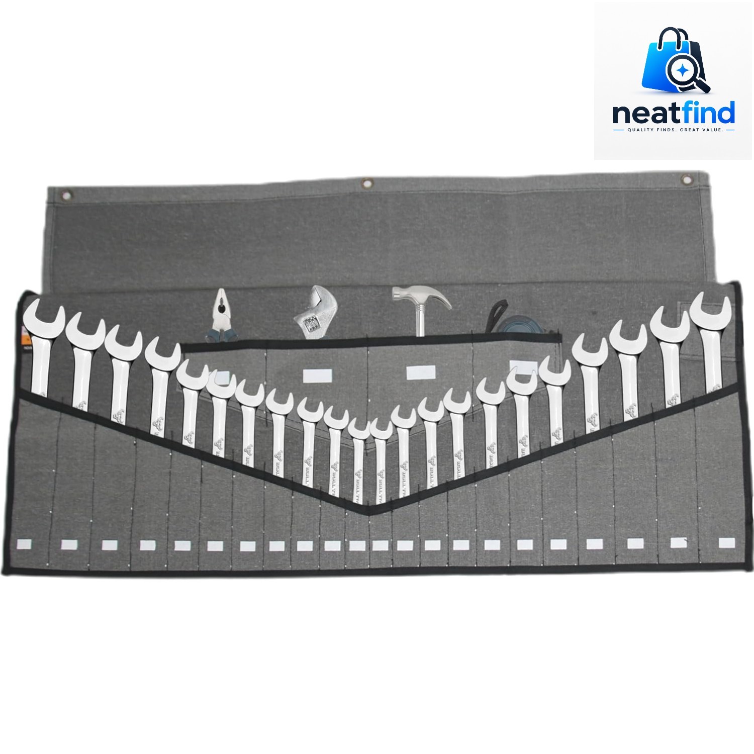 Wrench Roll, 26 Pocket Roll Up Pouch, Metric SAE Cotton Canvas Tool Bag | Wre…