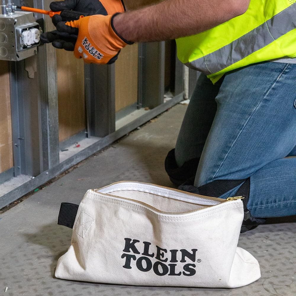 KLEIN TOOLS 62042 16Inch Zipper Bag, Extra Long, No. 10 Canvas, Heavy Duty To…