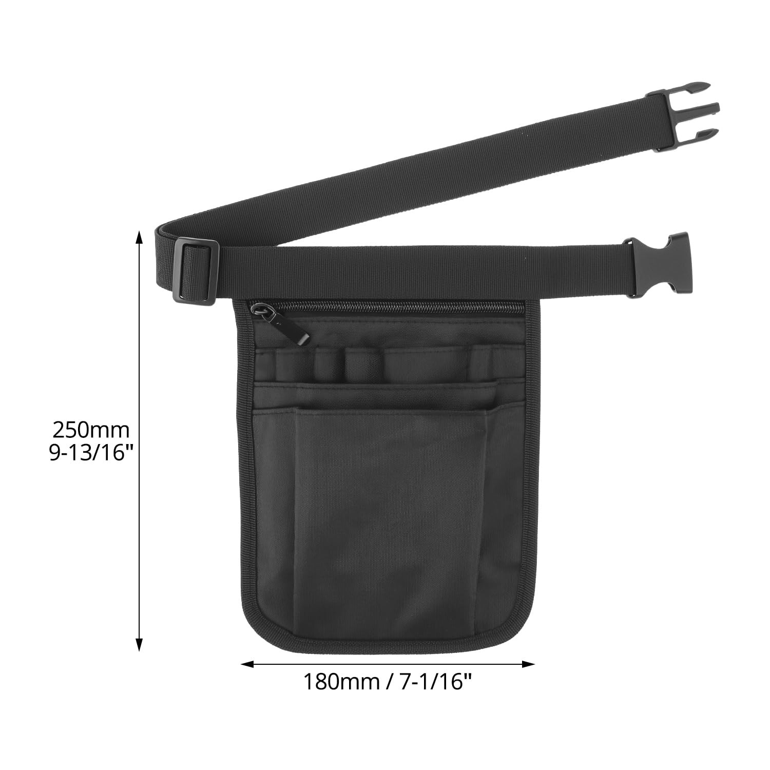 Nurse Medical Organizer Belt Waist Bag Pouch 10×7 Black 420D Oxford Waterproof T