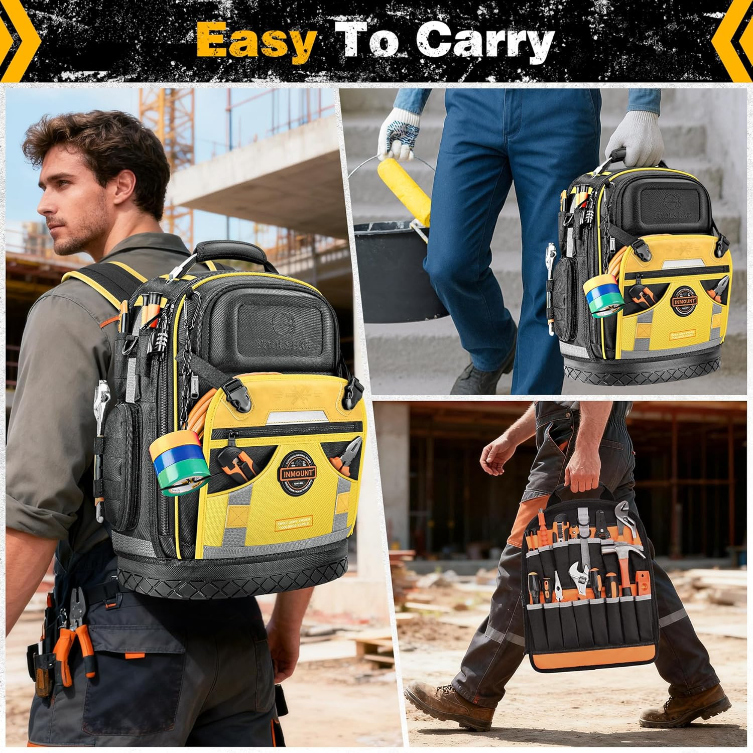 Tool Backpack Bag, Electrician Tool Bag 78-Pockets & Loops Tools Bag HVAC Tool B