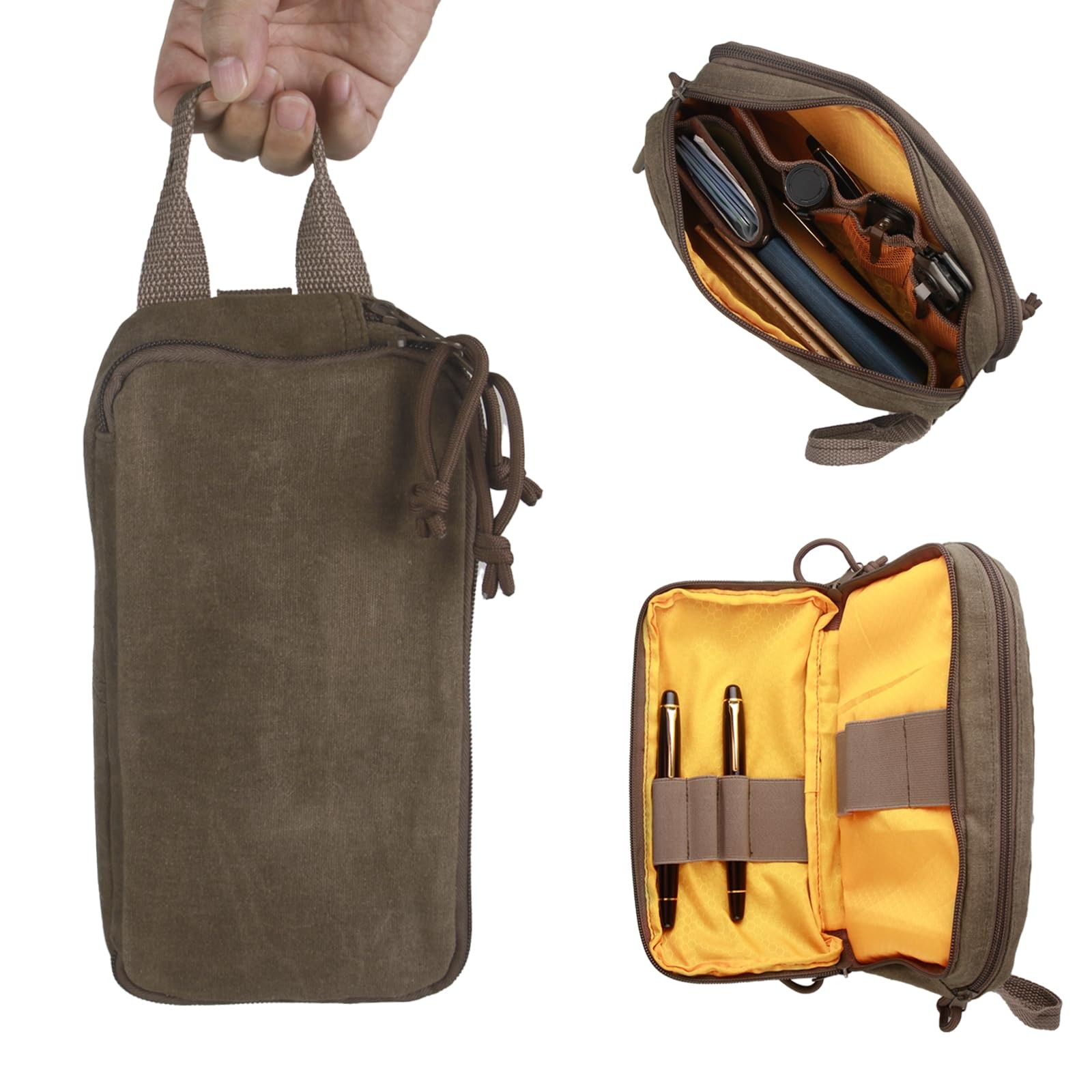 Multipurpose EDC Pouch Pen Case, Waxed Canvas EDC Bag, Small Tool Bag Pen Pou