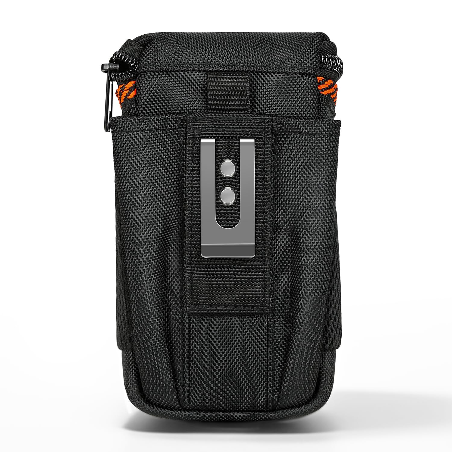 Black Orange Heavy Duty Utility Tool Belt Pouch with Mesh Pocket Holder