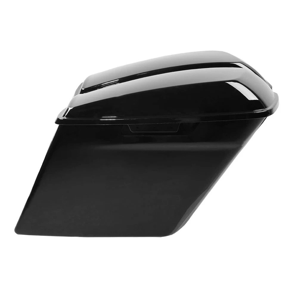 TCMT 5 Vivid Black Painted Extended Stretched Saddlebags Fits For Harley FLT