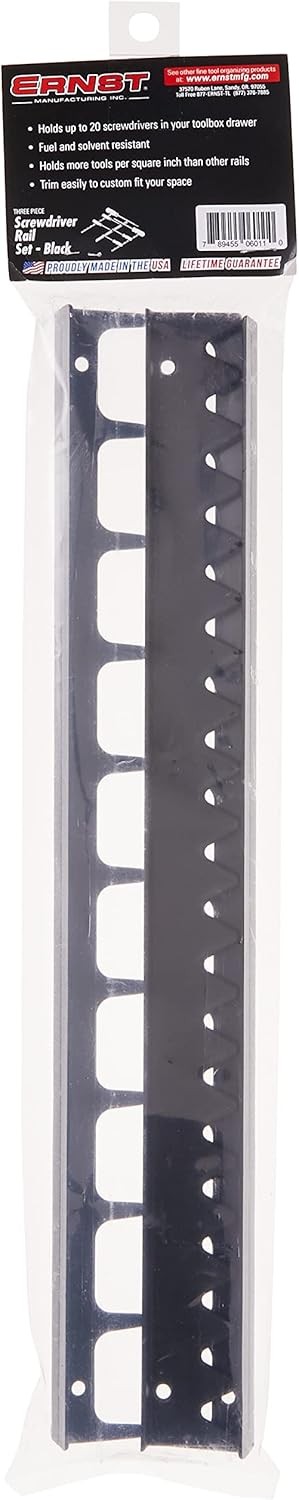 Ernst Screwdriver Rail Set, 20 Tool, Black, 1 Count (Pack of 1), Black