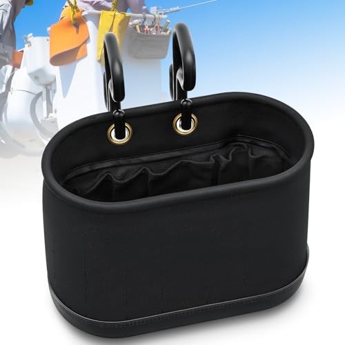 Set Canvas Bucket Bag Including Hooks Aerial Oval Lineman Tool Bucket 1 Black