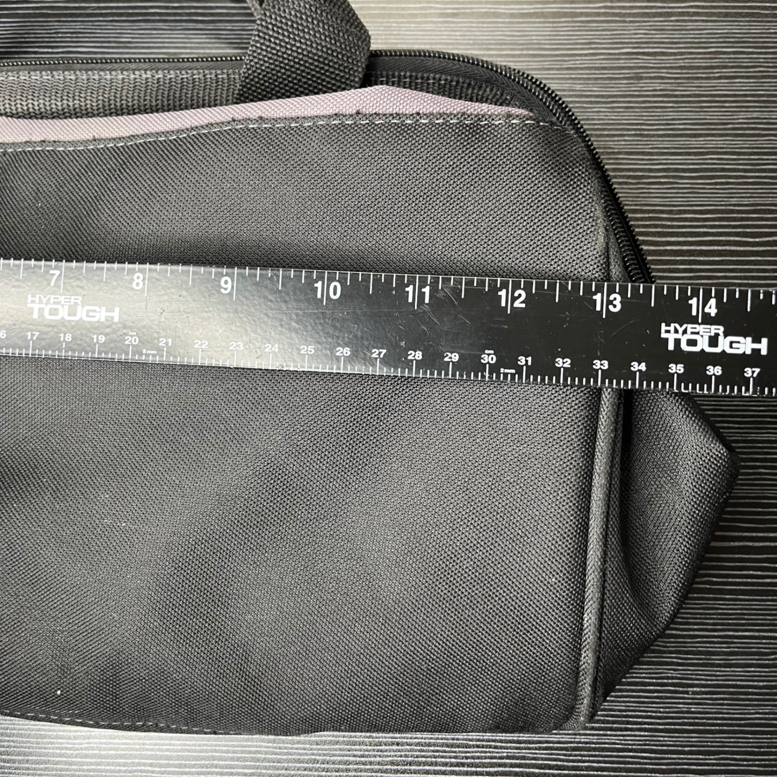 Workforce Tool Bag 13in Black Gray Canvas Zippered Soft Side Multi Pocket Bag