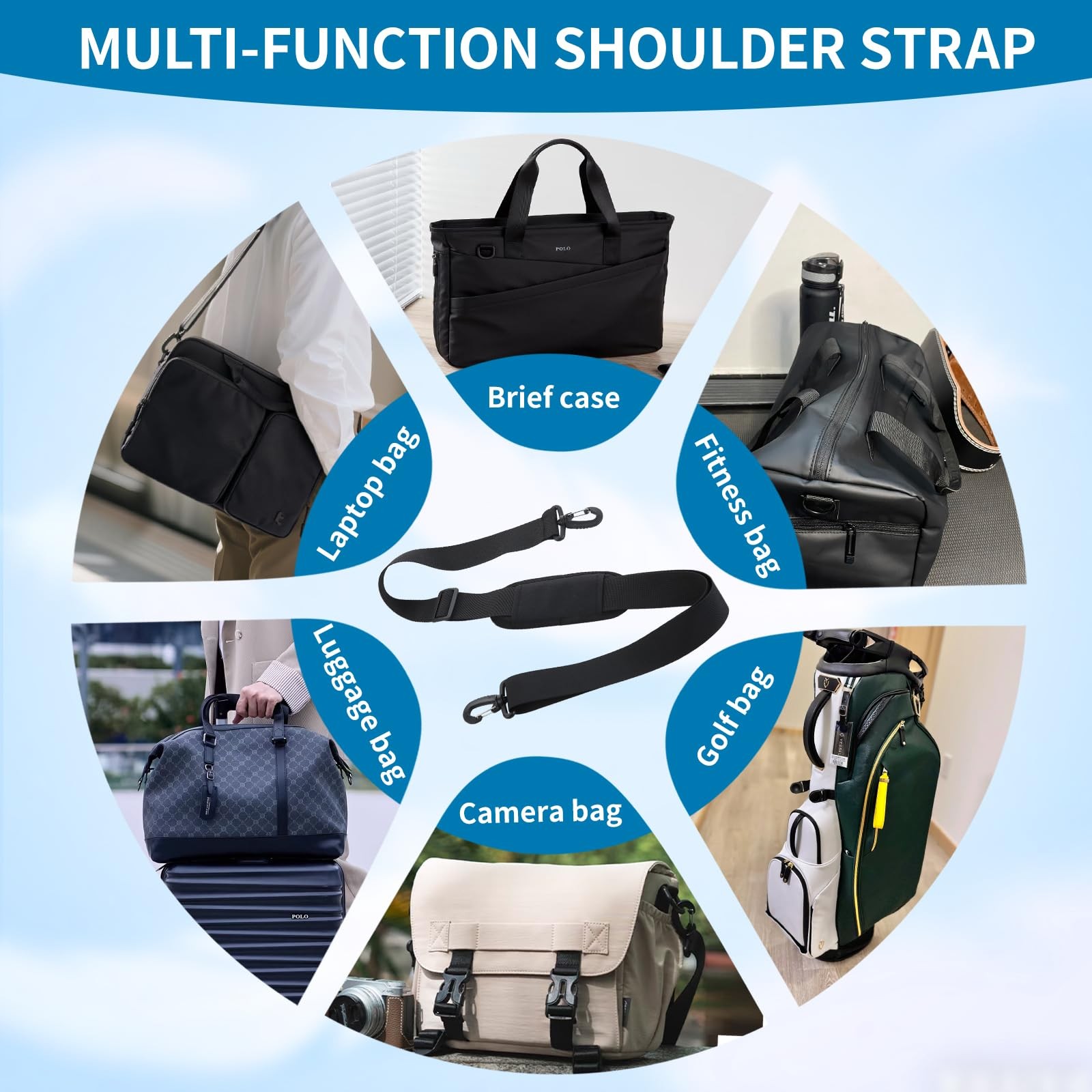63″ Adjustable Shoulder Strap Compatible with Veto Pro Pac,with Detachable