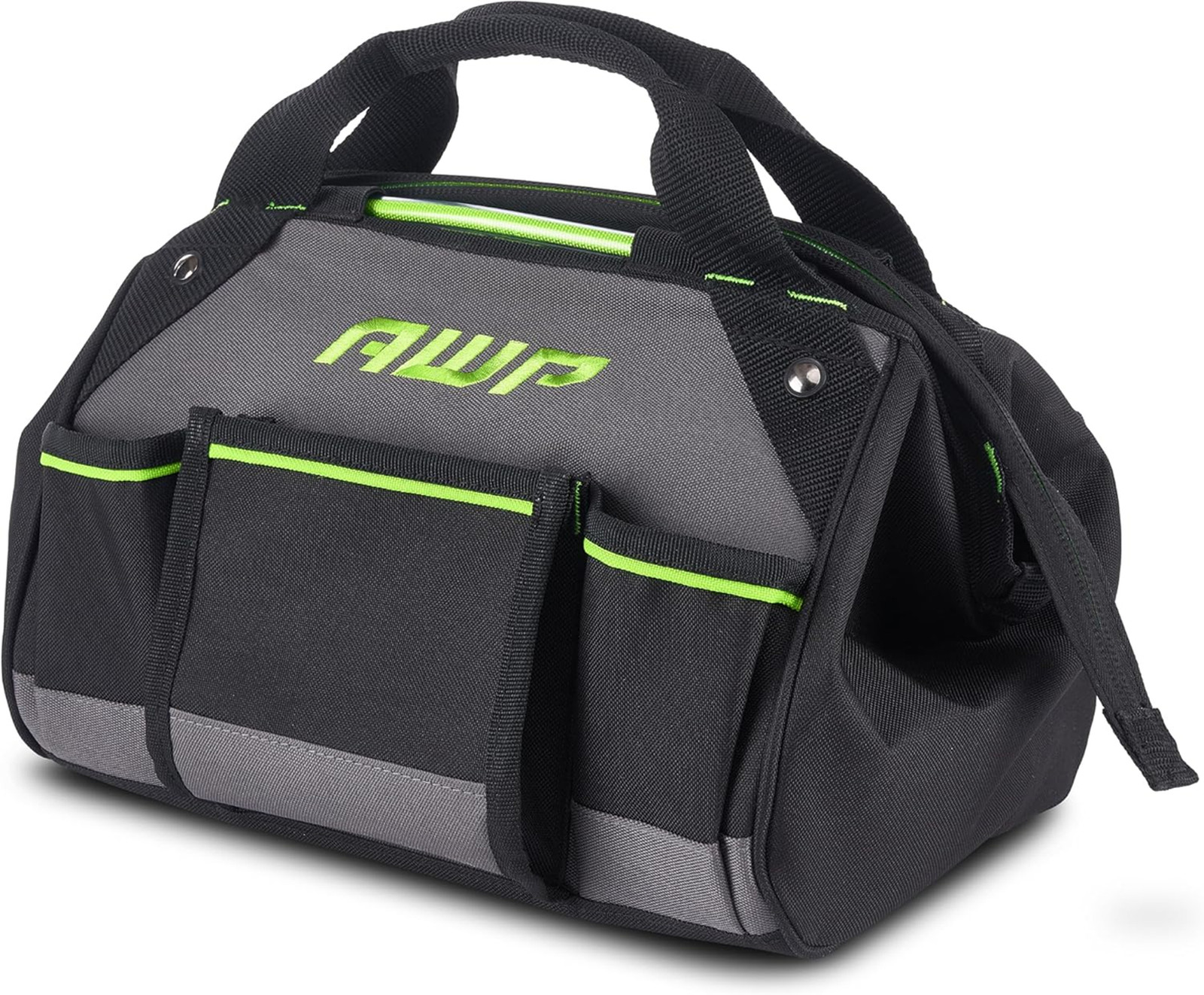 Tool Bag, Black, Durable Water-Resistant 600 Denier Polyester, Contractor, 14